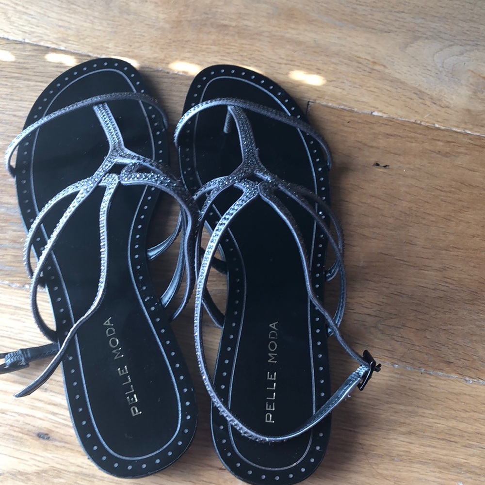 Pelle Moda pewter embellished sandals